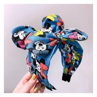 Nueva Moda Denim Print Cartoon Big Bowknot Diadema Barata Al Por Mayor main image 1