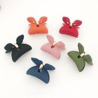 Coréen Mignon Grand Arc Poignée De Résine Solide Couleur Givré Oreilles De Lapin Barrettes Tous-match De Base Griffe De Cheveux Coiffe main image 3