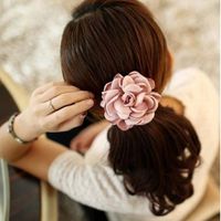 Koreanische Neue Mode All-match Stoff Haarschmuck Simulation Blume Gummiband Kamelie Rose Haar Ring Kopf Bedeckung Frauen main image 5
