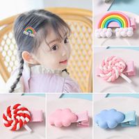 Korean Cute Color Lollipop Rainbow Cheap Hairpin Wholesale main image 4