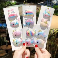 Korean Children's Glitter Whale Elephant Cartoon Cheap Hairpin Wholesale main image 1