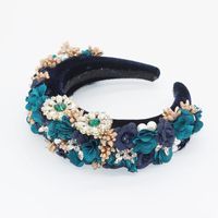 New Fashion Baroque Flowers Rhinestones Exaggerated Headband Wholesale sku image 3