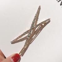 Korean X-shaped Rhinestone Hairpin Crystal Simple Cheap Hairpin Wholesale sku image 1