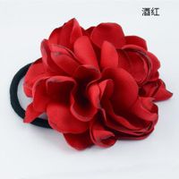 Coréen Nouvelle Mode Tous-en Tissu Assortis Cheveux Accessoires Artificielle Fleur En Caoutchouc Bande Camélia Rose Cheveux Anneau Coiffe Femmes sku image 3