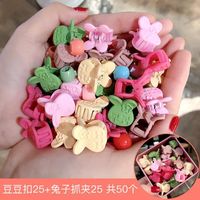 100 Pieces Of Colorful Flower Hairpin Beanie Clips Korean Girls Small Hair Clips sku image 15