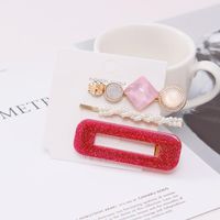 Croix-frontière Chaude Coréenne Style Perle Cristal Macaron Barrettes Ensemble Ins Tendance Fille Bar Barrette Cheveux Accessoires sku image 10