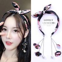 Korean New Fashion Cute Tassel Streamer Bow Tie Cheap Headband Wholesale sku image 1