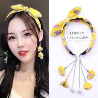 Korean New Fashion Cute Tassel Streamer Bow Tie Cheap Headband Wholesale sku image 6