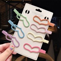 New Fashion Candy Color Word Clip Color Hollow Side Clip Love Heart Cheap Hairpin Wholesale sku image 2