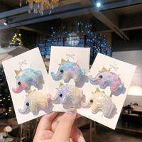 Korean Children's Glitter Whale Elephant Cartoon Cheap Hairpin Wholesale sku image 2