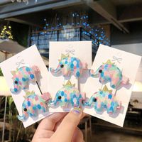 Korean Children's Glitter Whale Elephant Cartoon Cheap Hairpin Wholesale sku image 3