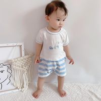 Summer New 0-3 Year Old Baby Cartoon Bunny Balloon Open Shoulder Clothing Wholesale main image 5