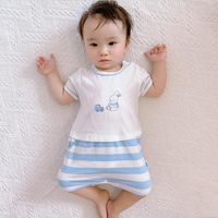 Summer New 0-3 Year Old Baby Cartoon Bunny Balloon Open Shoulder Clothing Wholesale main image 3