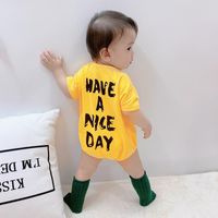 Summer New 0-3 Year Old Female Baby Infant Smile Han Leisure Loose Short Sleeve Wholesale main image 3
