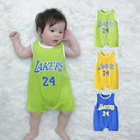 Sommer Baby Ärmellose Weste Kurze Kriechende Jungen Baby Basketball Kleidung Baby Einteilige Neugeborene Sportswear Stram Pler Sommer main image 2