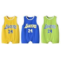 Sommer Baby Ärmellose Weste Kurze Kriechende Jungen Baby Basketball Kleidung Baby Einteilige Neugeborene Sportswear Stram Pler Sommer main image 3