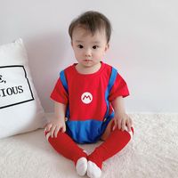 New Baby Clothes 3-6 Months Baby Cartoon Short Sleeve Thin Jumpsuit Wholesale main image 1