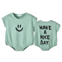 Summer New 0-3 Year Old Female Baby Infant Smile Han Leisure Loose Short Sleeve Wholesale sku image 1