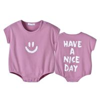 Summer New 0-3 Year Old Female Baby Infant Smile Han Leisure Loose Short Sleeve Wholesale sku image 5