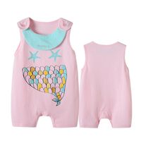 Summer Cotton Jumpsuit 0-6 Months Baby Color Fishtail Printed Vest Wholesale sku image 1