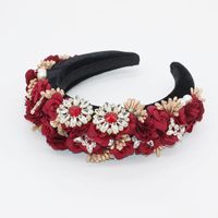 New Fashion Baroque Flowers Rhinestones Exaggerated Headband Wholesale sku image 2