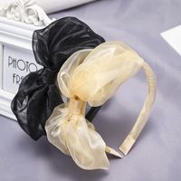 New Fashion Bright Silk Gauze Big Bow Tie Cheap Headband Wholesale main image 1