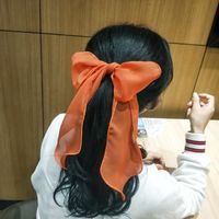 Fashion Jewelry Ribbon Hair Ring New Double-layer Bowknot Large Intestine Circle Lady Lace Horsetail Cloth Head Flower main image 5