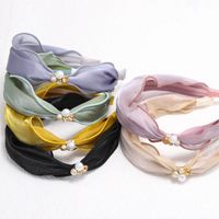 New Fashion Satin And Bright Silk Fabric Rhinestone Pearl Cheap Headband Wholesale main image 6