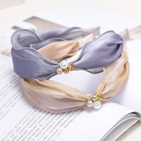New Fashion Satin And Bright Silk Fabric Rhinestone Pearl Cheap Headband Wholesale main image 5