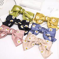 Korean New Fashion Hairpin Double Bow Print Daisy Cheap Spring Clip main image 1