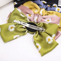 Korean New Fashion Hairpin Double Bow Print Daisy Cheap Spring Clip main image 4