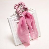 Sweet Solid Color Satin Fabric Streamer Hair Band Chiffon Hair Accessories Plate Hair Large Intestine Hair Rope main image 4