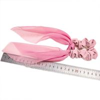 Sweet Solid Color Satin Fabric Streamer Hair Band Chiffon Hair Accessories Plate Hair Large Intestine Hair Rope main image 3