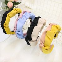 New Fashion Solid Color Color Matching Folds Wide-brimmed Hair Band Wholesale main image 6