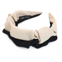 New Fashion Solid Color Color Matching Folds Wide-brimmed Hair Band Wholesale main image 3