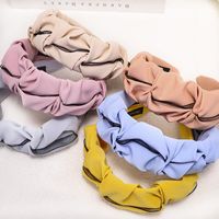Spring Pure Color Folds Sweet Cheap Headband Wholesale main image 3
