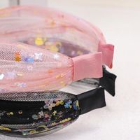Korean New Fashion Wild Mesh Yarn Sequins Love Knotted Headband Lace Cheap Headband Wholesale main image 5