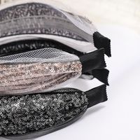 Spring New Mesh Yarn Headband Lace Sequin Cheap Hairband Wholesale main image 4