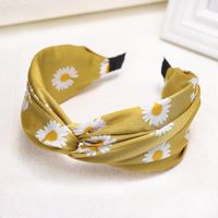 Korea&#39;s New Fashion Fabric Print Headband Cross Knot Wide-edge Cheap Headband Wholesale main image 4