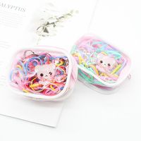 Korean Disposable Hair Ring Cartoon Children&#39;s Colorful Rubber Band Rubber Band Head Rope Headdress Hair Accessories main image 4