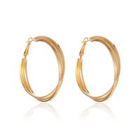 New Fashion Exaggerated Geometric Multi-layer Large Circle Earrings Simple Three-layer Cross Earrings For Women Wholesale main image 6