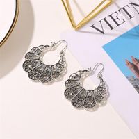 New Fashion Retro Carved Hollow Flower Geometric Earrings Antique Pattern Earrings For Women Wholesale main image 4