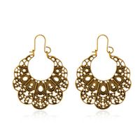 New Fashion Retro Carved Hollow Flower Geometric Earrings Antique Pattern Earrings For Women Wholesale main image 6