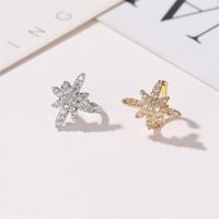 Wholesale Jewelry Fashion Star Copper Artificial Gemstones Plating Earrings main image 3