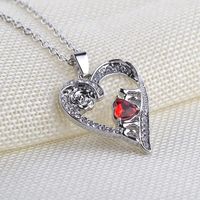 New Mother&#39;s Day Fashion Letter Mom Pendant Necklace Crystal Rose Flower Necklace Wholesale main image 3