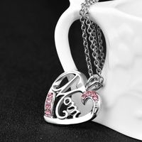 New Fashion Creative Mother's Day Gift Mom Love Diamond Pendant Necklace Nihaojewelry Wholesale main image 2