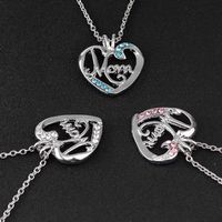 New Fashion Creative Mother's Day Gift Mom Love Diamond Pendant Necklace Nihaojewelry Wholesale main image 4
