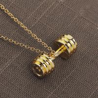 New Fashion Fitness Necklace Sports Barbell Pendant Necklace Clavicle Chain Wholesale main image 3