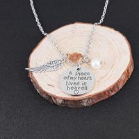New Fashion Round Wings Pendant Necklace A Piece Of My Heart In Heaven Necklace main image 1
