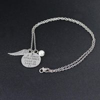 New Fashion Round Wings Pendant Necklace A Piece Of My Heart In Heaven Necklace main image 4